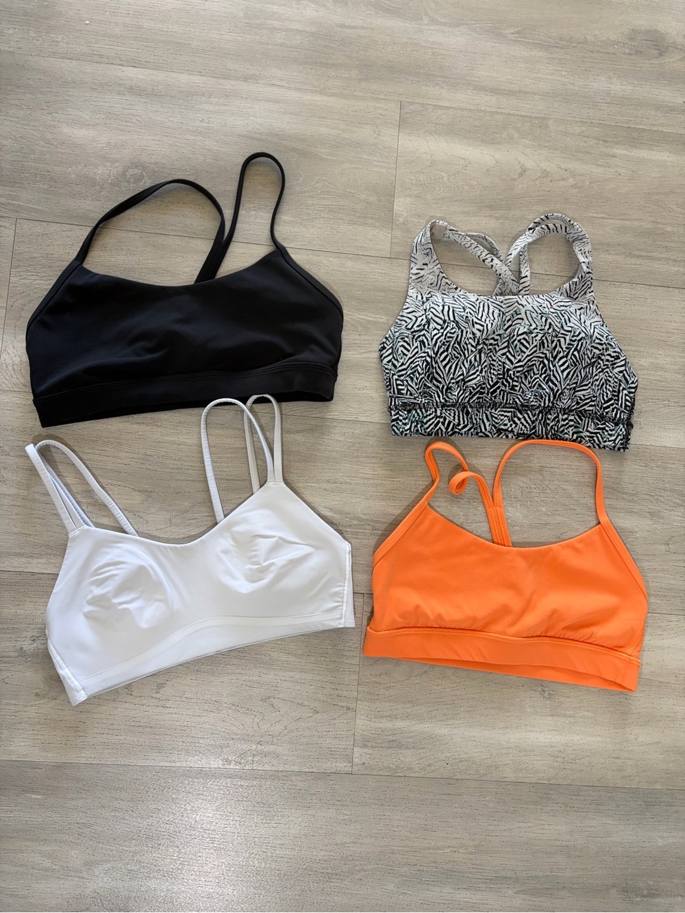 Lululemon Women’s Sports Bras - Black, White, Orange, Zebra